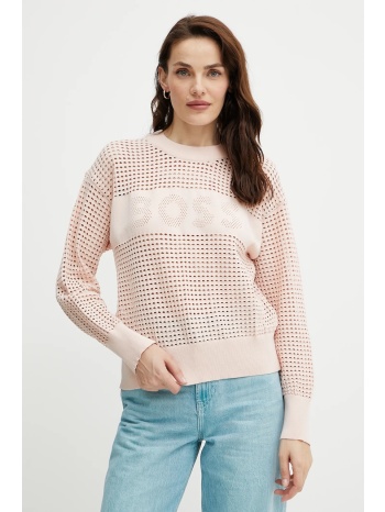 πουλόβερ boss orange χρώμα ροζ, 50510202 70% βισκόζη, 30%