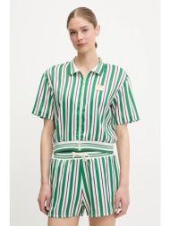 πουκάμισο fila lassance χρώμα: πράσινο, faw0996 100% πολυεστέρας