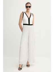 ολόσωμη φόρμα morgan plisma χρώμα: άσπρο, plisma 100% πολυεστέρας