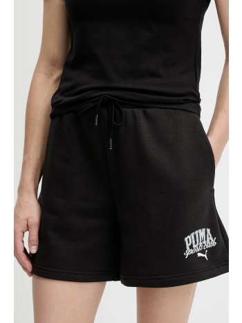 σορτς puma χρώμα μαύρο, 685038 κύριο υλικό 68% βαμβάκι