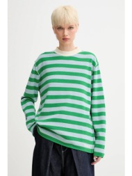 βαμβακερό πουλόβερ sunnei χρώμα: πράσινο, rtwxknw015 100% βαμβάκι