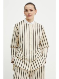 πουκάμισο forte forte χρώμα: μπεζ, 13851 my shirt 85% βαμβάκι, 15% πολυαμίδιο