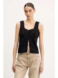 βαμβακερή μπλούζα superdry γυναικεία, χρώμα: μαύρο, w6012019a-02a 100% βαμβάκι