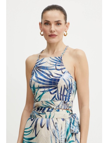 μπλουζάκι guess gaelle χρώμα μπεζ, w5gh74 wh9z2 100%