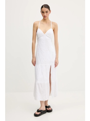 βαμβακερό φόρεμα hollister co. χρώμα άσπρο, ki359-5079