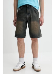 τζιν σορτς karl kani ανδρικό, χρώμα: μπλε, 60100040 57% βαμβάκι, 28% πολυεστέρας, 15% βισκόζη