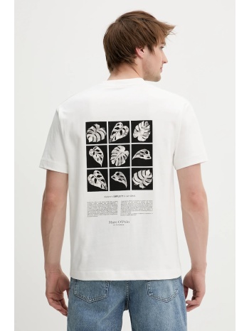 βαμβακερό μπλουζάκι marc o`polo ανδρικό, χρώμα άσπρο
