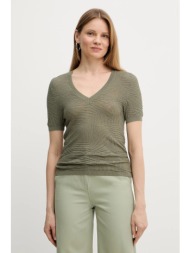 μπλουζάκι morgan mpalm χρώμα: πράσινο, mpalm 63% βισκόζη, 37% πολυαμίδιο