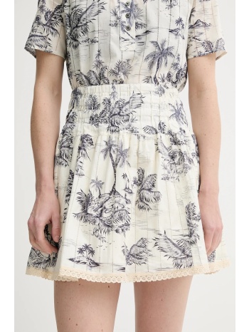 βαμβακερή φούστα zadig&voltaire χρώμα μπεζ, wwsk01604 100%