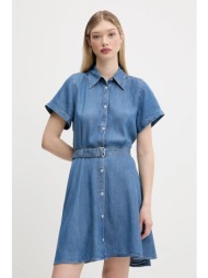 φόρεμα hugo χρώμα: μπλε, 50538862 100% lyocell