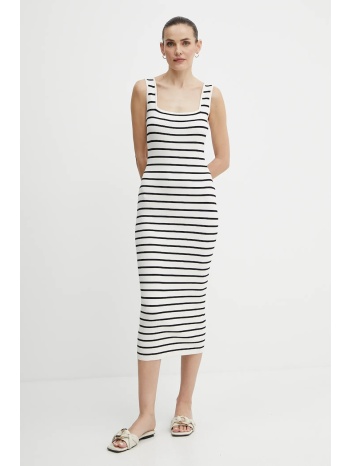 φόρεμα morgan rmdebi χρώμα μπεζ, rmdebi 72% βισκόζη, 28%