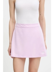 φούστα adidas originals 3-stripes χρώμα: μοβ, jd0314 95% πολυεστέρας, 5% ελαστάν