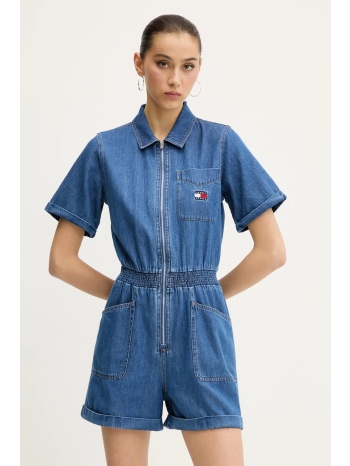 ολόσωμη φόρμα τζιν tommy jeans χρώμα μπλε, dw0dw20371 100%