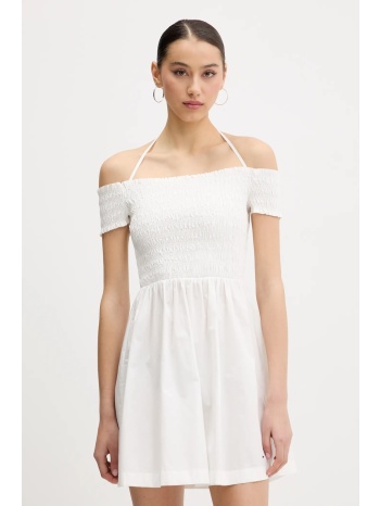 βαμβακερό φόρεμα tommy jeans χρώμα άσπρο, dw0dw20343 κύριο