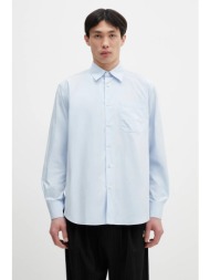 βαμβακερό πουκάμισο paul smith ανδρικό, χρώμα: μπλε, m1r-428z-p02630 100% οργανικό βαμβάκι