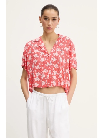 πουκάμισο tommy jeans χρώμα πορτοκαλί, dw0dw20285 100%