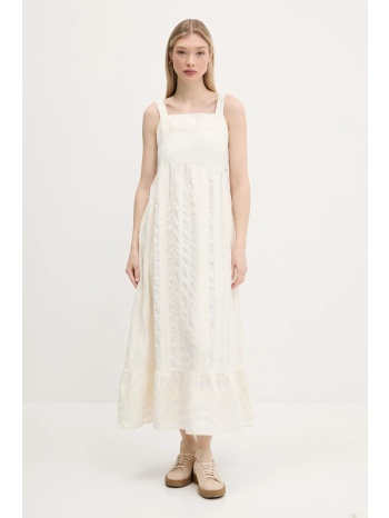 φόρεμα superdry χρώμα μπεζ, w8011872a-zea 70% βαμβάκι, 30%