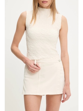 φούστα και φόρεμα answear lab χρώμα μπεζ 98% βαμβάκι, 2%