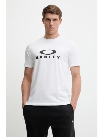 βαμβακερό μπλουζάκι oakley bark 2.0 ανδρικό, χρώμα άσπρο