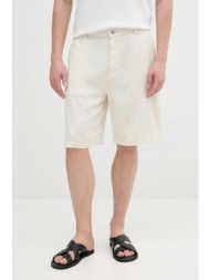 σορτς calvin klein jeans χρώμα: μπεζ, lv04rb929g 100% lyocell