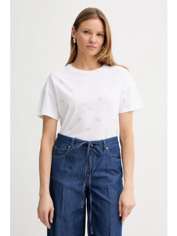 βαμβακερό μπλουζάκι liu jo χρώμα άσπρο, wa5147.js923 100%