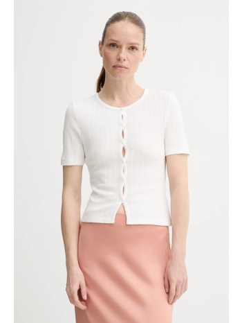 βαμβακερό μπλουζάκι samsoe samsoe sajuni χρώμα άσπρο