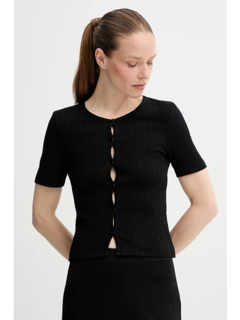 βαμβακερό μπλουζάκι samsoe samsoe sajuni χρώμα μαύρο