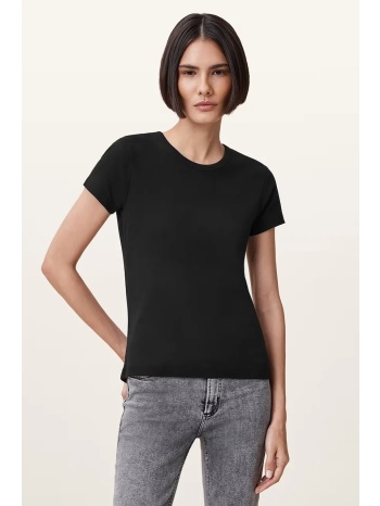 βαμβακερό μπλουζάκι allsaints stevie χρώμα μαύρο, w194ja