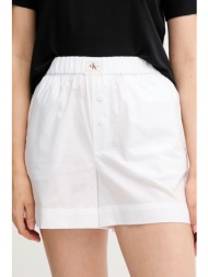 βαμβακερό σορτσάκι calvin klein jeans χρώμα: άσπρο, j20j225218 100% βαμβάκι
