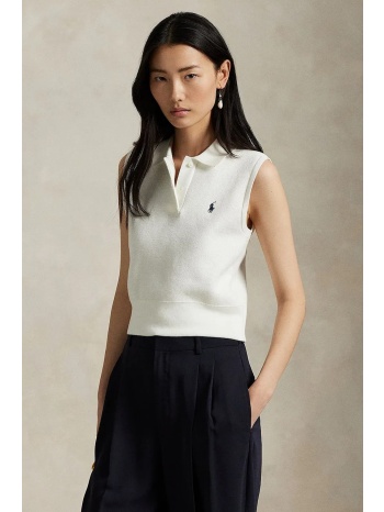 βαμβακερό αμάνικο polo ralph lauren χρώμα άσπρο, 211970666