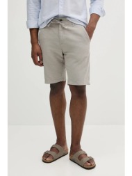 σορτς από λινό lindbergh ανδρικά, χρώμα: γκρι, 30-508003 55% λινό, 45% βαμβάκι