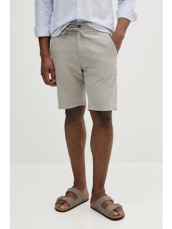 σορτς από λινό lindbergh ανδρικά, χρώμα γκρι, 30-508003