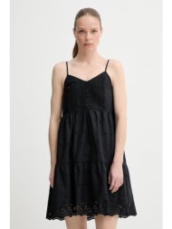 βαμβακερό φόρεμα levi`s cora sl mini dress χρώμα: μαύρο, 001rj 100% βαμβάκι