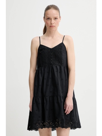 βαμβακερό φόρεμα levi`s cora sl mini dress χρώμα μαύρο