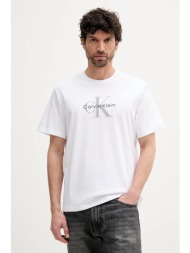 μπλουζάκι calvin klein jeans χρώμα: άσπρο, lv04rb862g 100% βαμβάκι