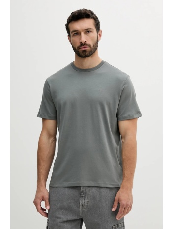 βαμβακερό μπλουζάκι calvin klein ανδρικό, χρώμα γκρι