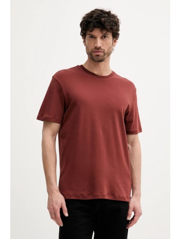 βαμβακερό μπλουζάκι calvin klein ανδρικό, χρώμα κόκκινο