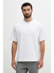 βαμβακερό μπλουζάκι calvin klein jeans ανδρικό, χρώμα: άσπρο, lv04rb295g 100% βαμβάκι