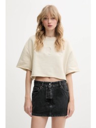 βαμβακερό μπλουζάκι iro χρώμα: μπεζ, wf14olinda 100% βαμβάκι