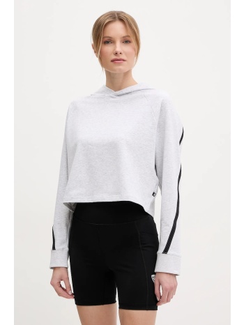 μπλούζα on running studio χρώμα γκρι, με κουκούλα