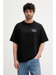 βαμβακερό μπλουζάκι calvin klein jeans ανδρικό, χρώμα: μαύρο, lv04rc808g 100% βαμβάκι