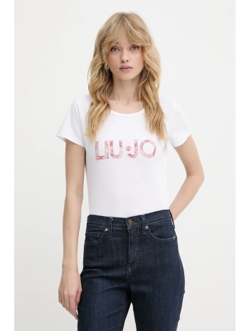 μπλουζάκι liu jo χρώμα άσπρο, va5154.js003 95% βαμβάκι, 5%