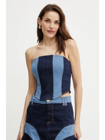 top fracomina χρώμα μπλε, fs25sj5002d45001 78% βαμβάκι