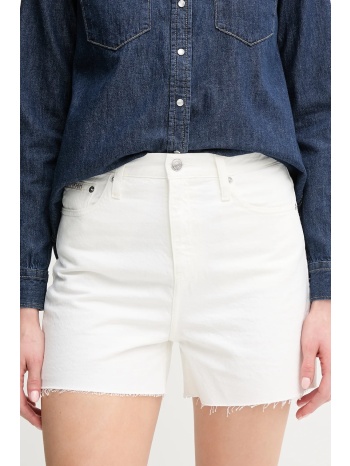 τζιν σορτς calvin klein jeans χρώμα άσπρο, j20j225153