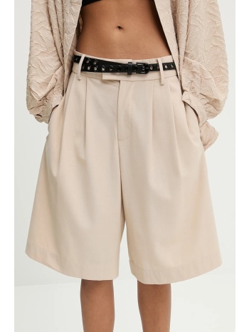 σορτς από μείγμα μαλλιού answear lab χρώμα μπεζ 67%
