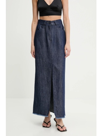 τζιν φούστα answear lab χρώμα ναυτικό μπλε 55% βαμβάκι