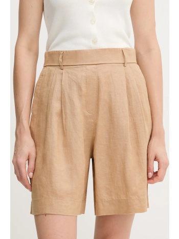 σορτς από λινό united colors of benetton χρώμα μπεζ