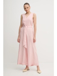 λινό ολόσωμο united colors of benetton χρώμα: ροζ, 4aghdt00e 100% λινό