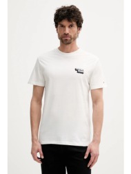βαμβακερό μπλουζάκι tommy jeans ανδρικό, χρώμα: άσπρο, dm0dm21539 100% βαμβάκι