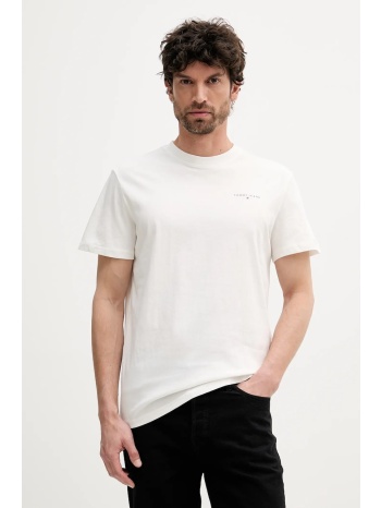 βαμβακερό μπλουζάκι tommy jeans ανδρικό, χρώμα άσπρο